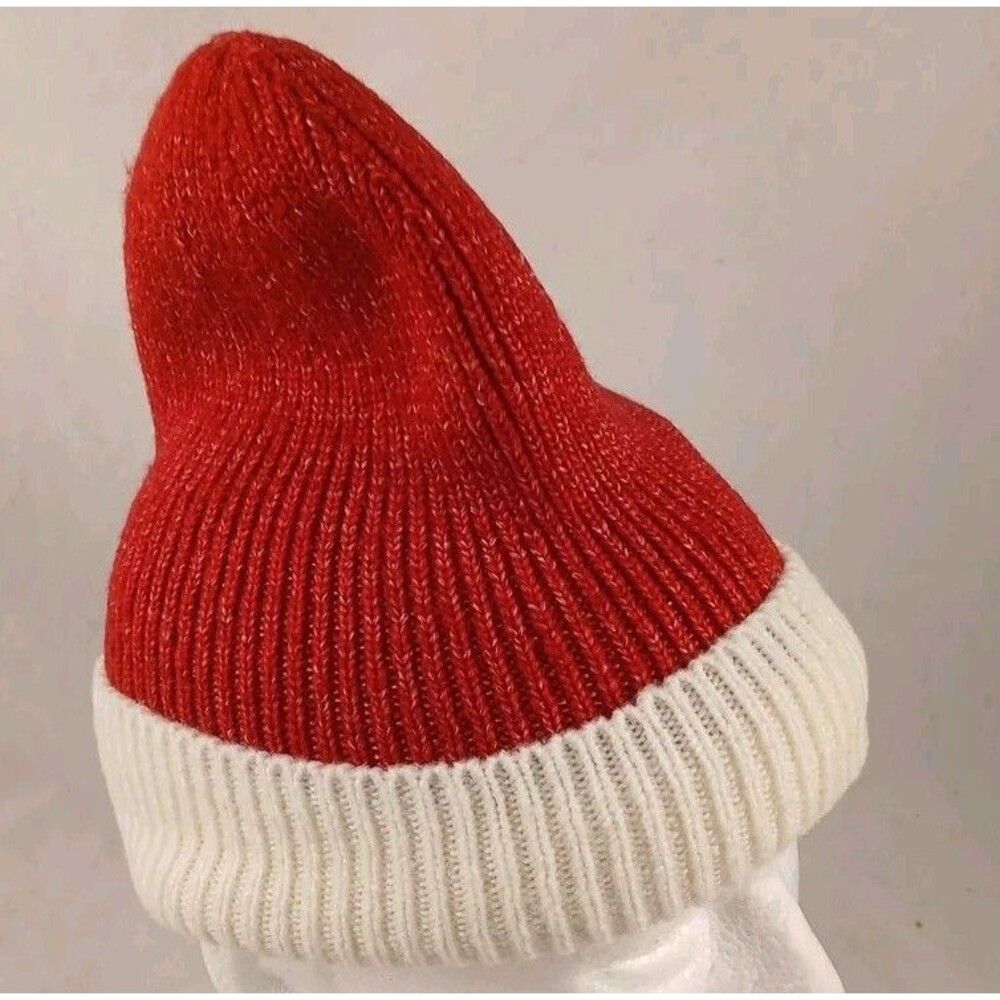 American Eagle Outfitters Red & Cream Cuffed Winter Beanie Hat-EXCELLENT!